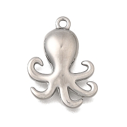 Осьминог Серия «Океан» 304 подвески из нержавеющей стали, анти-тускнение, осьминог, 16.5x13x2.5 мм, отверстие : 1.2 мм