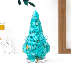 Синтетическая Бирюза Украшение для витрины из смоляного гнома, с синтетической бирюзовой крошкой внутри статуэток для украшения домашнего офиса, 77x48 мм