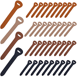 (52) Непрозрачная лаванда 40шт. 4 цвета коровья кожа головка для застежки-молнии, для сумки чемодан, разноцветные, 7x1.7x0.1 см, отверстие : 3.5x9.5 мм, 10 шт / цвет