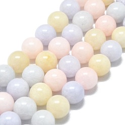 (52) Непрозрачная лаванда Натуральный Malaysia нефритовые бусы пряди, окрашенная и подогревом, круглые, разноцветные, 10 мм, отверстие : 1.2 мм, около 39 шт / нитка, 14.96 дюйм (38 см)