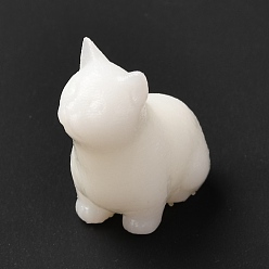Белый 3 d модель из смолы, уф-наполнитель смолы, изготовление ювелирных изделий из эпоксидной смолы, кошка, белые, 19x12x20 мм