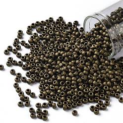 (702) Matte Color Dark Copper TOHO Round Seed Beads, Japanese Seed Beads, (702) Matte Color Dark Copper, 8/0, 3mm, Hole: 1mm, about 222pcs/bottle, 10g/bottle
