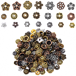 (52) Непрозрачная лаванда 200 шт 20 стили тибетский стиль сплава бусины цветочные колпачки, разноцветные, 6~10x2~4 мм, отверстие : 1~2 мм, 10 шт / стиль