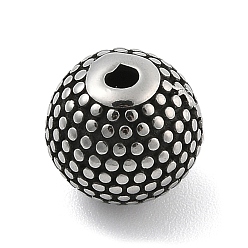 Античное Серебро 304 из нержавеющей стали бусы, круглые, античное серебро, 10.5x9.5 мм, отверстие : 2 мм