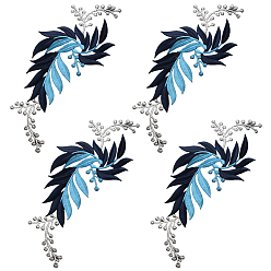 (52) Непрозрачная лаванда Вышивка нитками цветы тканевые лоскуты, разноцветные, 280x135x1.5 мм