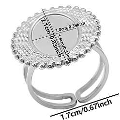 Нержавеющая Сталь Цвет Устойчивы к потускнению 304 фурнитура для манжетного кольца из нержавеющей стали, настройка кольца безеля с овальным лотком, цвет нержавеющей стали, лоток : 14x10 мм, внутренний диаметр: 17 мм, широк: 21 мм