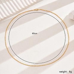 Золотой Элегантные латунные цепочки-колье в сингапурском стиле на каждый день, золотые, 23.62 дюйм (60 см)