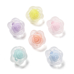 (52) Непрозрачная лаванда Матовые прозрачные акриловые бусины, бусина в бусине, роза, разноцветные, 10.5~11x10.5x10.5 мм, отверстие : 2 мм, Около 909 шт / 500 г