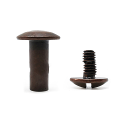 Красная Медь Латунная заклепка, с железными винтами, для кошелька сумочка обувь кожаный ремень для одежды, Красная медь, 15x11 мм, 10.5x11 мм