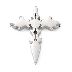 Нержавеющая Сталь Цвет Пасхальные 304 кулоны из нержавеющей стали, крест прелести, цвет нержавеющей стали, 30.5x26.5x4.5 мм, отверстие : 3.5 мм