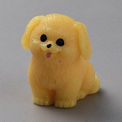 Золотистый Смоляные фигурки собак орнамент, для домашнего украшения рабочего стола, золотые, 22x19x27 мм