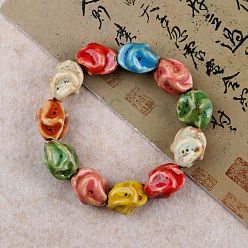 Самородки Браслеты из фарфоровых бусин ручной работы для женщин, самородки, внутренний диаметр: 2-1/2 дюйм (6.5 см)