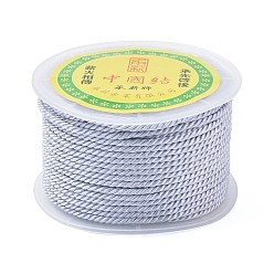 Светло-серый Полиэстер милан шнур для изготовления ювелирных изделий DIY, светло-серый, 2.5 мм, около 27.34 ярдов (25 м) / рулон