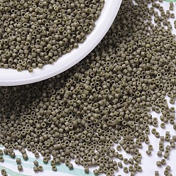 (DB0390) Matte Opaque Green Tea Luster MIYUKI Delica Beads, Cylinder, Japanese Seed Beads, 11/0, (DB0390) Matte Opaque Green Tea Luster, 1.3x1.6mm, Hole: 0.8mm, about 100000pcs/500g