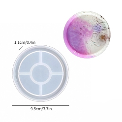 Плоский Круглый Чашки коврик силиконовые формы, формы для литья смолы, для уф-смолы, изготовление изделий из эпоксидной смолы, плоско-круглые, 95x11 мм