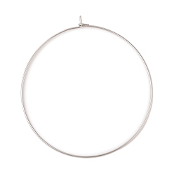 Нержавеющая Сталь Цвет 304 Выводы из нержавеющей стали серьги обруча, Винные стекла, цвет нержавеющей стали, 50x0.6 мм