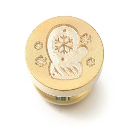 Другие Рождественская золотистая сургучная печать латунные штампы головки, для сургучной печати, перчатки, 15x14 мм, отверстие : 7 мм