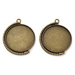 Античная Бронза Цинк настройками подвески сплава кабошон, поворотные подвесные безели, плоско-круглые, античная бронза, лоток : 30 мм, 41x35x3.5 мм, отверстие : 2.5 мм