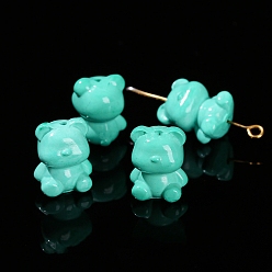 Магнезит Резные бусины из натурального магнезита, медведь, 10x13 мм