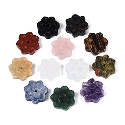 Смешанные камни Курильницы из натуральных и синтетических драгоценных камней, цветок лотоса, держатели благовоний, домашний офис чайхана дзен буддийские принадлежности, 31~33x8~9 мм, отверстие : 2.5~3 мм