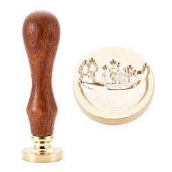 Whale Brass Wax Sealing Stamp, with Wood Handle for Post Decoration DIY Card Making, Whale Pattern, 89.5x25.5mm
