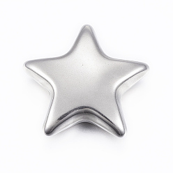 Couleur Acier Inoxydable Résistant au ternissement 304 billes en acier inoxydable, pas de trous / non percés, étoiles creux, couleur inox, 34x36x11mm