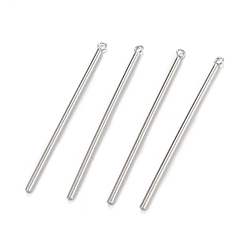 Нержавеющая Сталь Цвет Устойчивые к потускнению 304 подвески из нержавеющей стали, колонка, цвет нержавеющей стали, 53x3x2 мм, отверстие : 1.8 мм