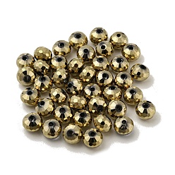 Светло-хаки Гальванические стеклянные бусины, рондель, светлый хаки, 8x6 мм, отверстие : 1.6 мм, 100 шт / пакет