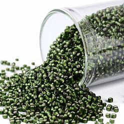 (37F) Silver Lined Frost Olive Toho runde Rocailles, japanische Rocailles, (37 f) Silbergefütterte Frostolive, 15/0, 1.5 mm, Bohrung: 0.7 mm, über 3000pcs / Flasche, 10 g / Flasche