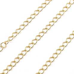 Light Gold Латунь бордюр цепи, долговечный, без кадмия, без никеля и без свинца, пайки, с катушкой, золотой свет, 3.5x2.5x1 мм, около 32.81 футов (10 м) / рулон