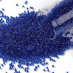 (189) Inside Color Luster Crystal/Caribean Blue TOHO Round Seed Beads, Japanese Seed Beads, (189) Inside Color Luster Crystal/Caribean Blue, 15/0, 1.5mm, Hole: 0.7mm, about 15000pcs/50g