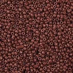 Coconut Brown Glass Seed Beads, Opaque Colours Seed, Small Craft Beads for DIY Jewelry Making, Round, Coconut Brown, 3mm, Hole:1mm, about 10000pcs/pound