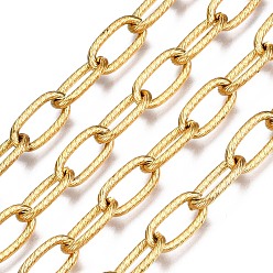 Golden 304 Edelstahlkabelketten, , mit Spule, ungeschweißte, ellipsenförmige, golden, 12.5x6.5x1.5 mm, ca. 32.8 Fuß (10 m)/Rolle