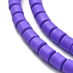 Blue Violet Handmade Polymer Clay Bead Strands, Column, Blue Violet, 6.5x6mm, Hole: 1.2mm, about 61pcs/strand, 15.75 inch(40cm)