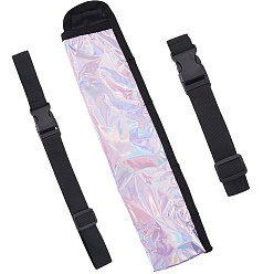 Лиловый Складная сумка для хранения вееров Oxford с цветочным принтом в китайском стиле, пылезащитный чехол для ручного вентилятора, прямоугольные, сирень, 33x7.5x2 см