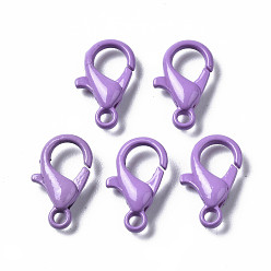 Средний Фиолетовый Застежки-клешни из экологически чистого сплава, окрашенные распылением, без кадмия, без никеля и без свинца, средне фиолетовый, 12.5x8x3 мм, отверстие : 1.2 мм