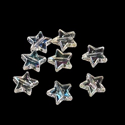 Étoile  Perles acryliques transparentes, placage UV irisé, étoiles, 13x14x4.5mm, Trou: 1.5mm