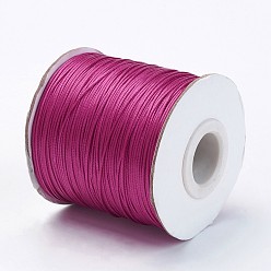 Medium Violet Red Waxed Polyester Cord, Bead Cord, Medium Violet Red, 0.5mm, about 169.51~174.98 Yards(155~160m)/Roll