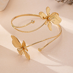 Золотой Нарукавники из цветочного сплава, манжеты браслеты, золотые, внутренний диаметр: 3-1/2 дюйм (9 см)