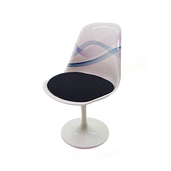 Белый Пластиковый офисный стул с подушкой миниатюрные украшения, аксессуары для домашнего кукольного домика с микро-ландшафтом, притворяясь опорными украшениями, белые, 85x80x140 мм