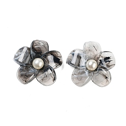 Черный Акриловый кабошоны, цветок, чёрные, 42x43.5x12 мм