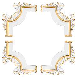 Белый ПВХ резная самоклеящаяся аппликация, центральная цветочная длинная аппликация, дверной шкаф-кровать неокрашенный декор европейский стиль, белые, 152x150x11 мм