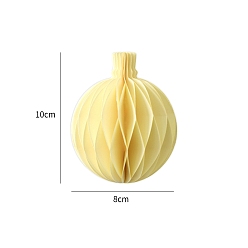 Круглые Рождественские бумажные сотовые шары, подвесные украшения, для подвесных украшений на елку, круглые, 100x80 мм