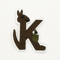 Letter K Computerized Embroidery Cloth Iron on/Sew on Patches, Costume Accessories, Appliques, Letter, Black, Letter.K, 48x42mm