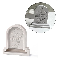 Cross Silicone Halloween Tombstone Candle Molds, for Scented Candle Making, Cross Pattern, 99x89x28mm