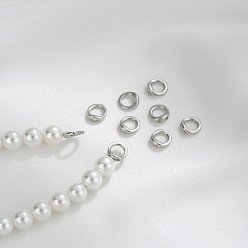 Платина Латунные кольца-шармы-соединители, браслет ожерелье конец петля провод протектор, платина, 5x5x2 мм, отверстие : 0.8 мм