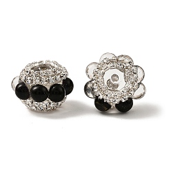 Черный Сверкающие акриловые стразы круглые бусины, cmолой, фокусные бусины для ручек, чёрные, 20x14 мм, отверстие : 2.5 мм