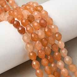 Красный Авантюрин Натуральный красный авантюрин бисер нитей, граненые, рис, 6~6.5x5~6 мм, отверстие : 1.2 мм, около 58~62 шт / нитка, 14.57''~14.76'' (37~37.5 см)