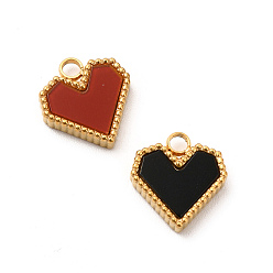 (52) Непрозрачная лаванда Вакуумное покрытие pvd 304 подвески из нержавеющей стали, с акриловой, сердце, разноцветные, 12x11x3 мм, отверстие : 2 мм