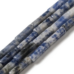 Blue Spot Jasper Natural Blue Spot Jasper Beads Strands, Column, 13.5~14x4~4.5mm, Hole: 1.2mm, about 28pcs/strand, 15.16''(38.5cm)